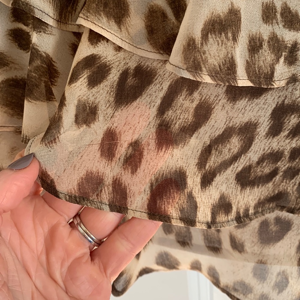 Nwt Talbots Leopard Print Ruffle Skirt - image 4